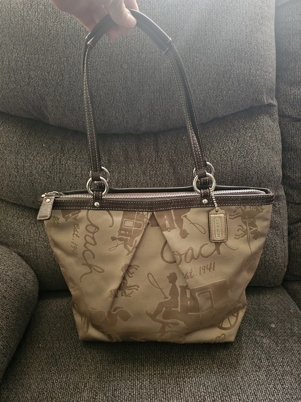 Coach Brown Signature Tote Bag